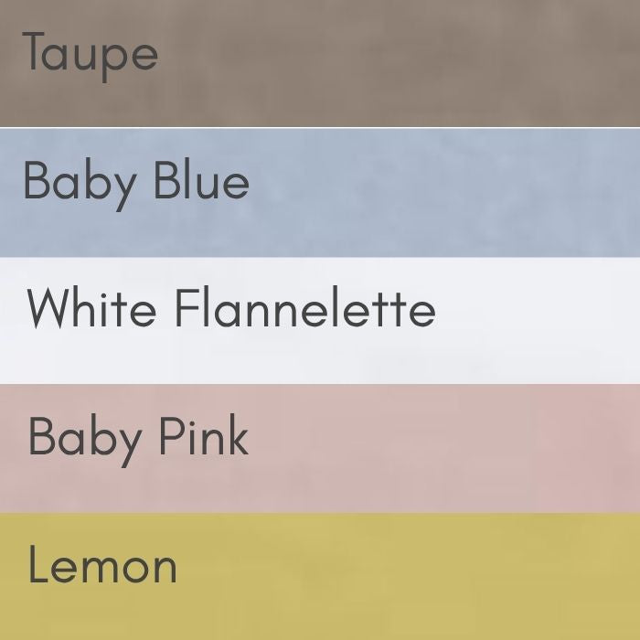 Flannelette Custom Made Baby Sheets colour range 3a