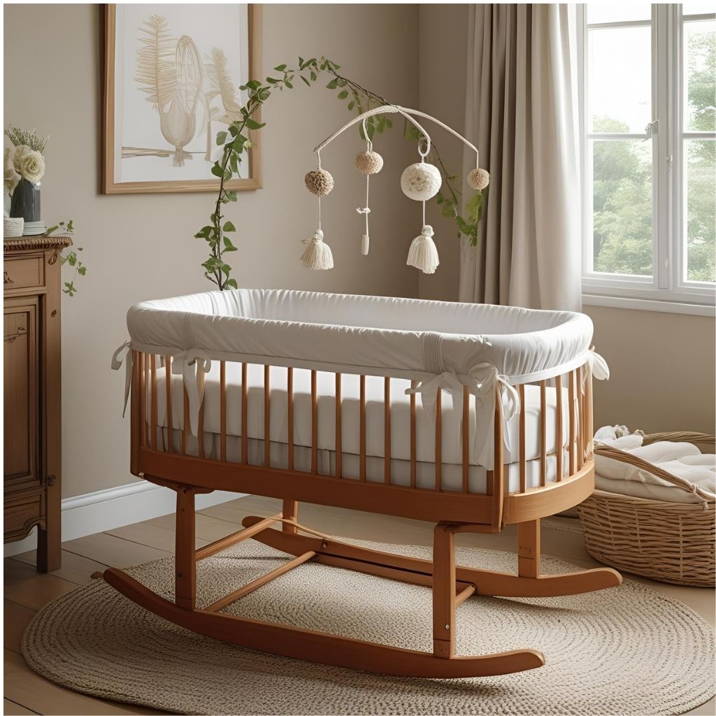 Custom Sized Flat Bassinet Sheets in baby room