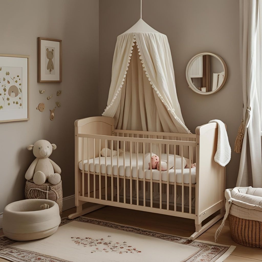 Small baby cot made with custom flat sheets