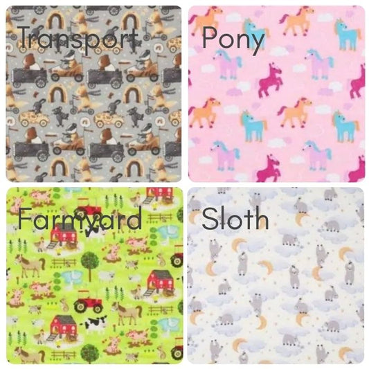 Flannelette Custom Made Baby Sheets colour range 1a
