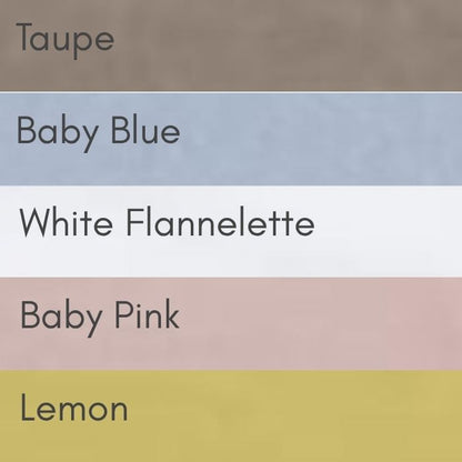 Flannelette Custom Made Baby Sheets colour range 3a